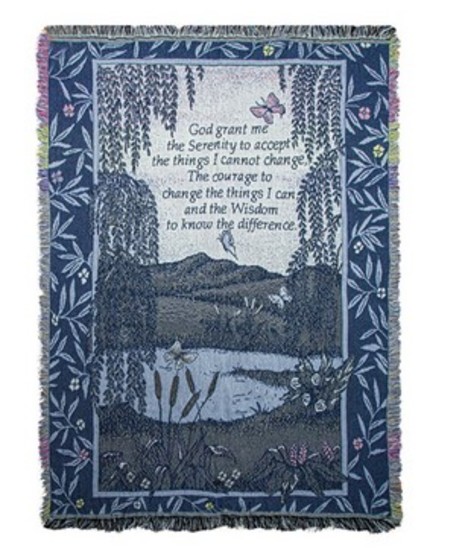 Afghan - Serenity Prayer-Blue